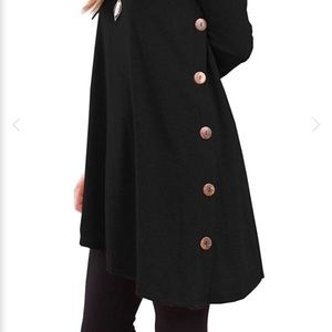 Button Side Tunic Dress